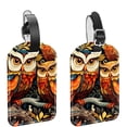 thumbnail image 1 of Square 2Pack PU Leather Cartoon Owl Cruise Luggage Tag with Privacy Cover and Name ID Tag for Travel Handbags Backpacks Luggage Tags, 1 of 6
