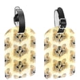 thumbnail image 1 of Square 2Pack PU Leather Cats Animal Cruise Luggage Tag with Privacy Cover and Name ID Tag for Travel Handbags Backpacks Luggage Tags, 1 of 6
