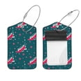 thumbnail image 1 of Square 2Pack PU Leather Christmas Cruise Luggage Tag with Privacy Cover and Stainless Steel Ring - Suitable for Travel Handbags Backpacks Luggage Tags, 1 of 6