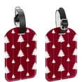 thumbnail image 1 of Square 2Pack PU Leather Christmas Cruise Luggage Tag with Privacy Cover and Name ID Tag for Travel Handbags Backpacks Luggage Tags, 1 of 6