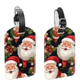 thumbnail image 1 of Square 2Pack PU Leather Christmas Santa Claus Cruise Luggage Tag with Privacy Cover and Name ID Tag for Travel Handbags Backpacks Luggage Tags, 1 of 6