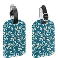 thumbnail image 1 of Square 2Pack PU Leather Classical Pattern Cruise Luggage Tag with Privacy Cover and Name ID Tag for Travel Handbags Backpacks Luggage Tags, 1 of 6