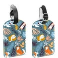 thumbnail image 1 of Square 2Pack PU Leather Corgi and Plant Cruise Luggage Tag with Privacy Cover and Name ID Tag for Travel Handbags Backpacks Luggage Tags, 1 of 6