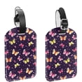 thumbnail image 1 of Square 2Pack PU Leather Decorative Butterflies Navy Cruise Luggage Tag with Privacy Cover and Name ID Tag for Travel Handbags Backpacks Luggage Tags, 1 of 6