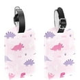 thumbnail image 1 of Square 2Pack PU Leather Dinosaur Cruise Luggage Tag with Privacy Cover and Name ID Tag for Travel Handbags Backpacks Luggage Tags, 1 of 6