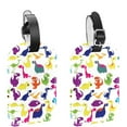 thumbnail image 1 of Square 2Pack PU Leather Dinosaur Cruise Luggage Tag with Privacy Cover and Name ID Tag for Travel Handbags Backpacks Luggage Tags, 1 of 6