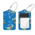 thumbnail image 1 of Square 2Pack PU Leather Dinosaur Cruise Luggage Tag with Privacy Cover and Stainless Steel Ring - Suitable for Travel Handbags Backpacks Luggage Tags, 1 of 6