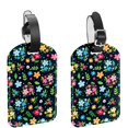 thumbnail image 1 of Square 2Pack PU Leather Ditsy Floral Print Cruise Luggage Tag with Privacy Cover and Name ID Tag for Travel Handbags Backpacks Luggage Tags, 1 of 6