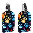 thumbnail image 1 of Square 2Pack PU Leather Dog Paw Prints Cruise Luggage Tag with Privacy Cover and Name ID Tag for Travel Handbags Backpacks Luggage Tags, 1 of 6