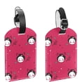 thumbnail image 1 of Square 2Pack PU Leather Doodle Geisha Cruise Luggage Tag with Privacy Cover and Name ID Tag for Travel Handbags Backpacks Luggage Tags, 1 of 6