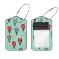 thumbnail image 1 of Square 2Pack PU Leather Doodled Air Balloons Cruise Luggage Tag with Privacy Cover and Stainless Steel Ring - Suitable for Travel Handbags Backpacks Luggage Tags, 1 of 6