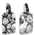thumbnail image 1 of Square 2Pack PU Leather Easter Egg Cruise Luggage Tag with Privacy Cover and Name ID Tag for Travel Handbags Backpacks Luggage Tags, 1 of 6