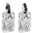 thumbnail image 1 of Square 2Pack PU Leather Eiffel Tower Cruise Luggage Tag with Privacy Cover and Name ID Tag for Travel Handbags Backpacks Luggage Tags, 1 of 6