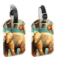 thumbnail image 1 of Square 2Pack PU Leather Elephant Cruise Luggage Tag with Privacy Cover and Name ID Tag for Travel Handbags Backpacks Luggage Tags, 1 of 6