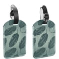 thumbnail image 1 of Square 2Pack PU Leather Feathers Cruise Luggage Tag with Privacy Cover and Name ID Tag for Travel Handbags Backpacks Luggage Tags, 1 of 6