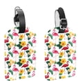 thumbnail image 1 of Square 2Pack PU Leather Flamingo Cruise Luggage Tag with Privacy Cover and Name ID Tag for Travel Handbags Backpacks Luggage Tags, 1 of 6