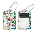 thumbnail image 1 of Square 2Pack PU Leather Flamingo Cruise Luggage Tag with Privacy Cover and Stainless Steel Ring - Suitable for Travel Handbags Backpacks Luggage Tags, 1 of 6