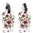 thumbnail image 1 of Square 2Pack PU Leather Flower Cruise Luggage Tag with Privacy Cover and Name ID Tag for Travel Handbags Backpacks Luggage Tags, 1 of 6