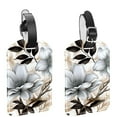 thumbnail image 1 of Square 2Pack PU Leather Flower Cruise Luggage Tag with Privacy Cover and Name ID Tag for Travel Handbags Backpacks Luggage Tags, 1 of 6