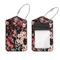 thumbnail image 1 of Square 2Pack PU Leather Flower Cruise Luggage Tag with Privacy Cover and Stainless Steel Ring - Suitable for Travel Handbags Backpacks Luggage Tags, 1 of 6