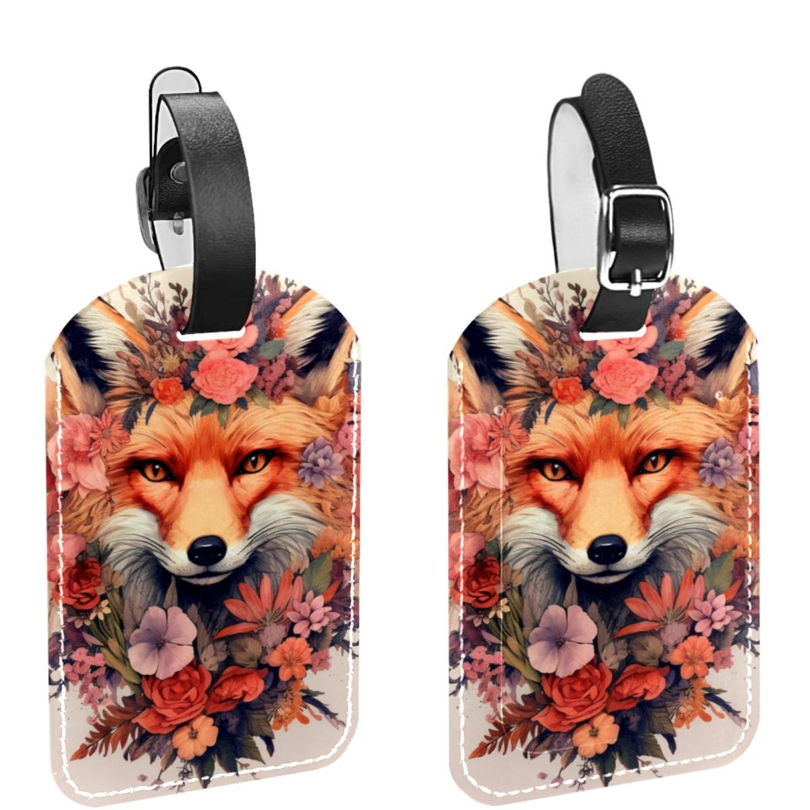 Étiquette Bagage 'Beware Crazy Fox Lady' - Marque-page Humour Voyage, Cuir Synthétique