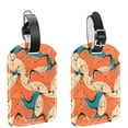 thumbnail image 1 of Square 2Pack PU Leather Fox Cruise Luggage Tag with Privacy Cover and Name ID Tag for Travel Handbags Backpacks Luggage Tags, 1 of 6