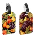 thumbnail image 1 of Square 2Pack PU Leather Fruit Cruise Luggage Tag with Privacy Cover and Name ID Tag for Travel Handbags Backpacks Luggage Tags, 1 of 6