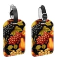 thumbnail image 1 of Square 2Pack PU Leather Fruit Cruise Luggage Tag with Privacy Cover and Name ID Tag for Travel Handbags Backpacks Luggage Tags, 1 of 6
