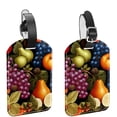 thumbnail image 1 of Square 2Pack PU Leather Fruit Cruise Luggage Tag with Privacy Cover and Name ID Tag for Travel Handbags Backpacks Luggage Tags, 1 of 6