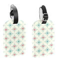 thumbnail image 1 of Square 2Pack PU Leather Geometrical Hearts Cruise Luggage Tag with Privacy Cover and Name ID Tag for Travel Handbags Backpacks Luggage Tags, 1 of 6