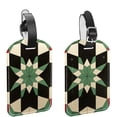thumbnail image 1 of Square 2Pack PU Leather Geometry Cruise Luggage Tag with Privacy Cover and Name ID Tag for Travel Handbags Backpacks Luggage Tags, 1 of 6