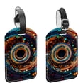 thumbnail image 1 of Square 2Pack PU Leather Geometry Cruise Luggage Tag with Privacy Cover and Name ID Tag for Travel Handbags Backpacks Luggage Tags, 1 of 6