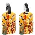 thumbnail image 1 of Square 2Pack PU Leather Giraffe Cruise Luggage Tag with Privacy Cover and Name ID Tag for Travel Handbags Backpacks Luggage Tags, 1 of 6