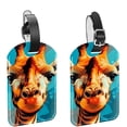 thumbnail image 1 of Square 2Pack PU Leather Giraffe Cruise Luggage Tag with Privacy Cover and Name ID Tag for Travel Handbags Backpacks Luggage Tags, 1 of 6