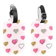 thumbnail image 1 of Square 2Pack PU Leather Golden Grey Love Heart Cruise Luggage Tag with Privacy Cover and Name ID Tag for Travel Handbags Backpacks Luggage Tags, 1 of 6
