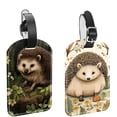 thumbnail image 1 of Square 2Pack PU Leather Hedgehog Cruise Luggage Tag with Privacy Cover and Name ID Tag for Travel Handbags Backpacks Luggage Tags, 1 of 6