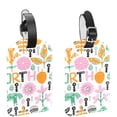 thumbnail image 1 of Square 2Pack PU Leather Horse Flowers Cruise Luggage Tag with Privacy Cover and Name ID Tag for Travel Handbags Backpacks Luggage Tags, 1 of 6