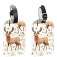 thumbnail image 1 of Square 2Pack PU Leather Jungle Elk Cruise Luggage Tag with Privacy Cover and Name ID Tag for Travel Handbags Backpacks Luggage Tags, 1 of 6