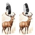 thumbnail image 1 of Square 2Pack PU Leather Jungle Elk Cruise Luggage Tag with Privacy Cover and Name ID Tag for Travel Handbags Backpacks Luggage Tags, 1 of 6