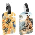 thumbnail image 1 of Square 2Pack PU Leather Kangaroo Cruise Luggage Tag with Privacy Cover and Name ID Tag for Travel Handbags Backpacks Luggage Tags, 1 of 6