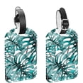 thumbnail image 1 of Square 2Pack PU Leather Leaves Cruise Luggage Tag with Privacy Cover and Name ID Tag for Travel Handbags Backpacks Luggage Tags, 1 of 6