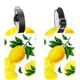 thumbnail image 1 of Square 2Pack PU Leather Lemon Cruise Luggage Tag with Privacy Cover and Name ID Tag for Travel Handbags Backpacks Luggage Tags, 1 of 6