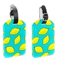 thumbnail image 1 of Square 2Pack PU Leather Lemon Cruise Luggage Tag with Privacy Cover and Name ID Tag for Travel Handbags Backpacks Luggage Tags, 1 of 6
