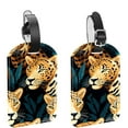 thumbnail image 1 of Square 2Pack PU Leather Leopard Cruise Luggage Tag with Privacy Cover and Name ID Tag for Travel Handbags Backpacks Luggage Tags, 1 of 6
