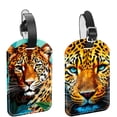 thumbnail image 1 of Square 2Pack PU Leather Leopard Cruise Luggage Tag with Privacy Cover and Name ID Tag for Travel Handbags Backpacks Luggage Tags, 1 of 6