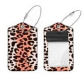 thumbnail image 1 of Square 2Pack PU Leather Leopard Print Cruise Luggage Tag with Privacy Cover and Stainless Steel Ring - Suitable for Travel Handbags Backpacks Luggage Tags, 1 of 6
