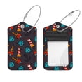thumbnail image 1 of Square 2Pack PU Leather Lighthouse Nautical Cruise Luggage Tag with Privacy Cover and Stainless Steel Ring - Suitable for Travel Handbags Backpacks Luggage Tags, 1 of 6