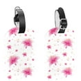 thumbnail image 1 of Square 2Pack PU Leather Lily Flowers Blooming Cruise Luggage Tag with Privacy Cover and Name ID Tag for Travel Handbags Backpacks Luggage Tags, 1 of 6