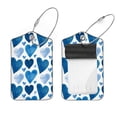 thumbnail image 1 of Square 2Pack PU Leather Love Hearts Cruise Luggage Tag with Privacy Cover and Stainless Steel Ring - Suitable for Travel Handbags Backpacks Luggage Tags, 1 of 6