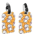 thumbnail image 1 of Square 2Pack PU Leather Lucky Cats Fish Cruise Luggage Tag with Privacy Cover and Name ID Tag for Travel Handbags Backpacks Luggage Tags, 1 of 6